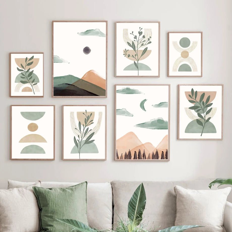 Green and Beige Abstract Wall Art Homekode 