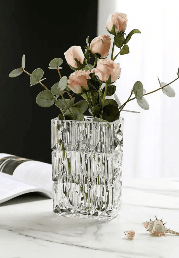 Transparent Glass Rectangle Vase (15x20 CM)