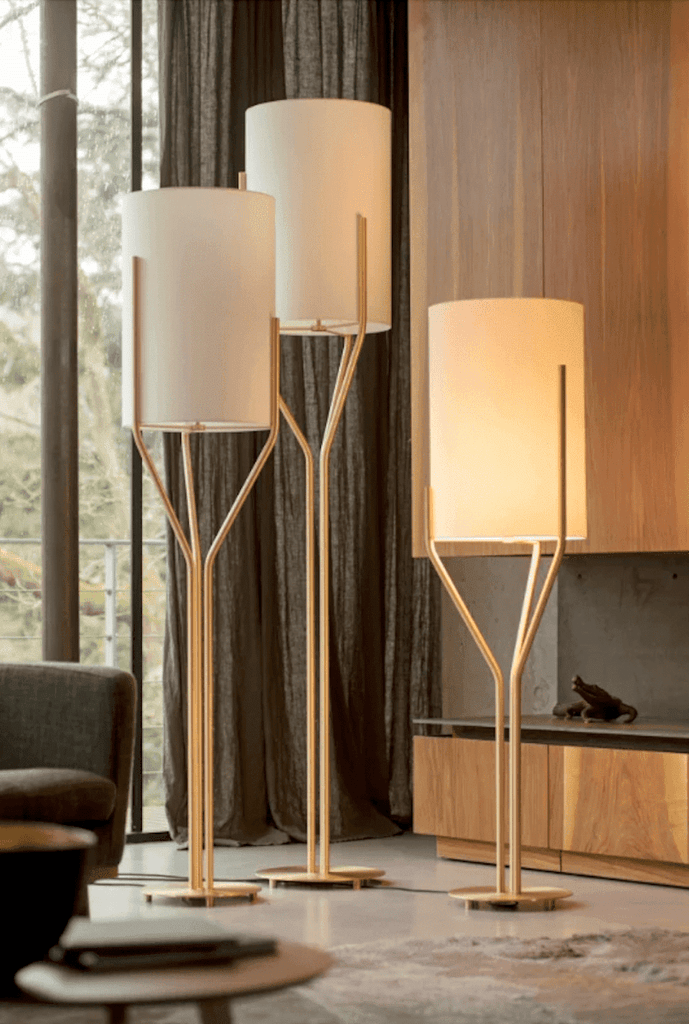 Elegant Off White with Gold Stand Lamps Homekode 