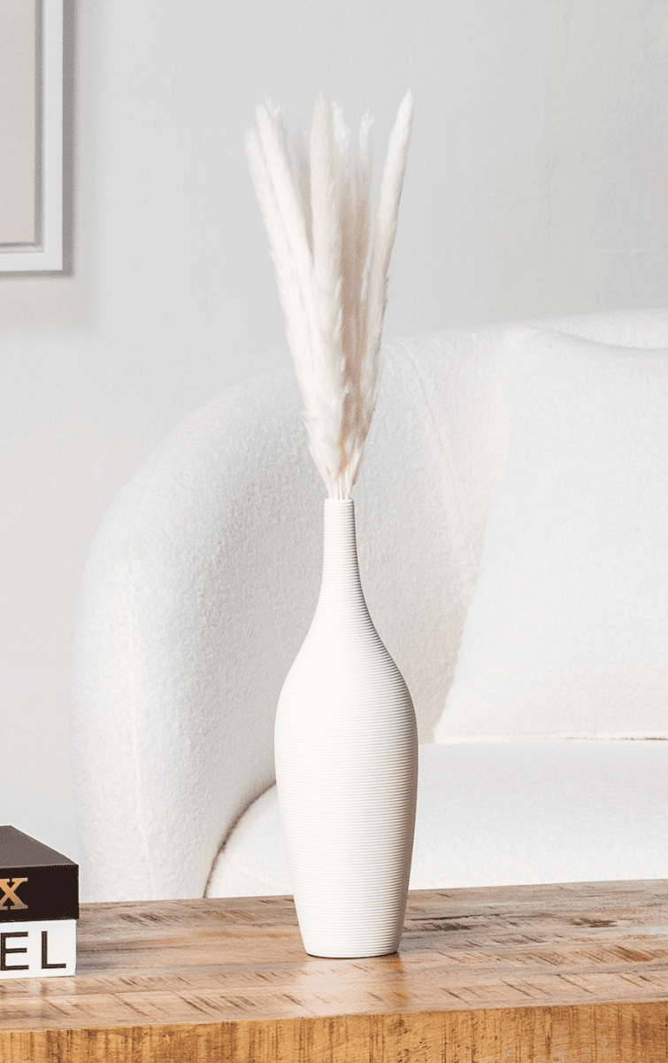 White Elongated Shape Ceramic Vase (2 Sizes)