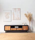 Addison Two Doors with four drawers Slat Media Console Homekode 