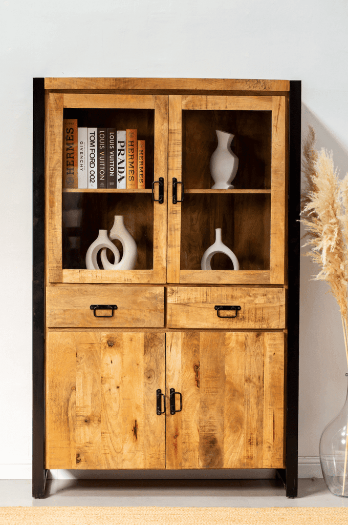 Adanna Glass Display & Storage Cabinet Homekode 