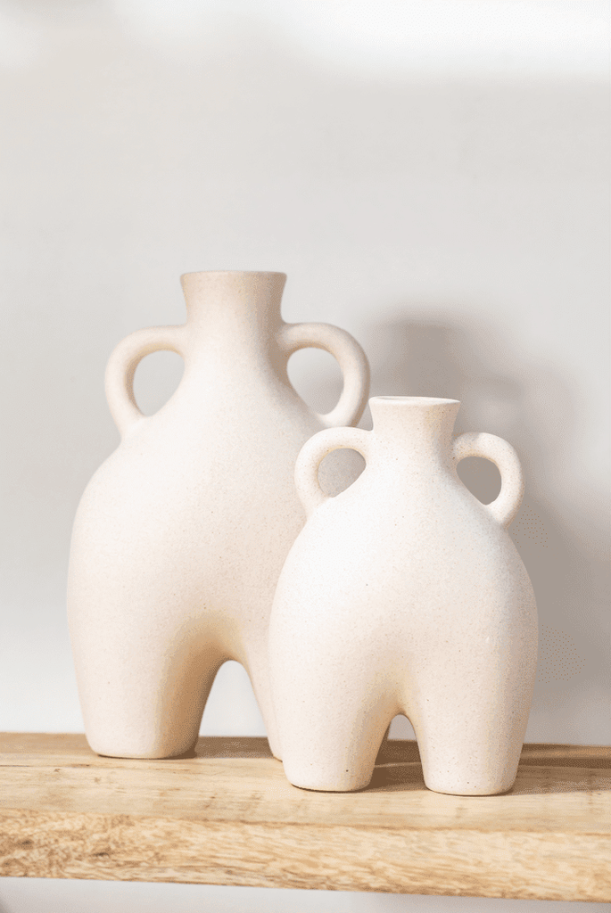 Leg Design White Ceramic Vase (2 Sizes)