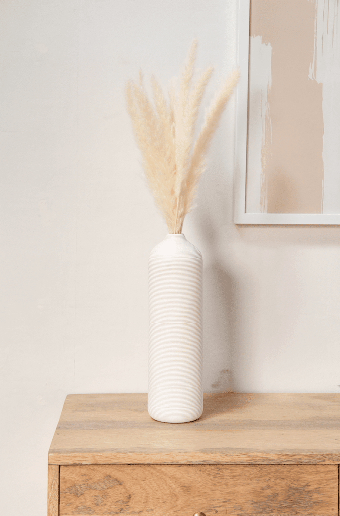 White Ceramic Bottle Design Vase (33x8 CM)