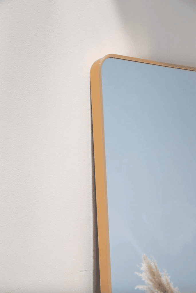 Ziva Rounded Corners Rectangular Gold Mirror (60x180 CM) Mirrors Homekode 
