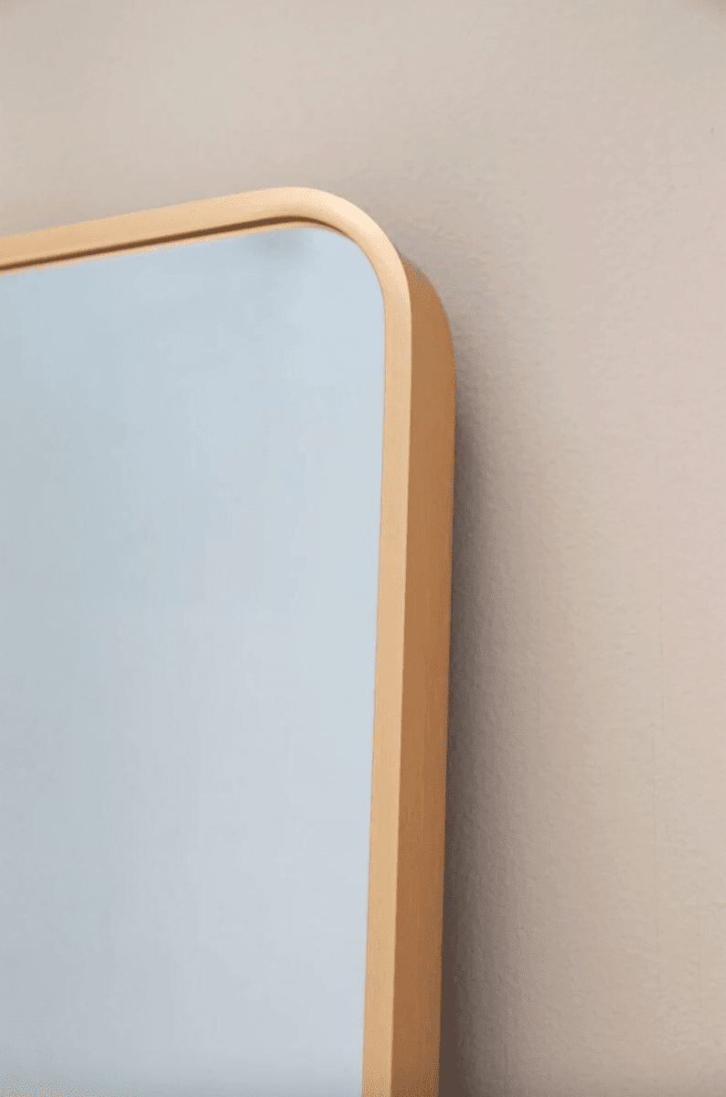 Ziva Rounded Corners Rectangular Gold Mirror (60x180 CM) Mirrors Homekode 