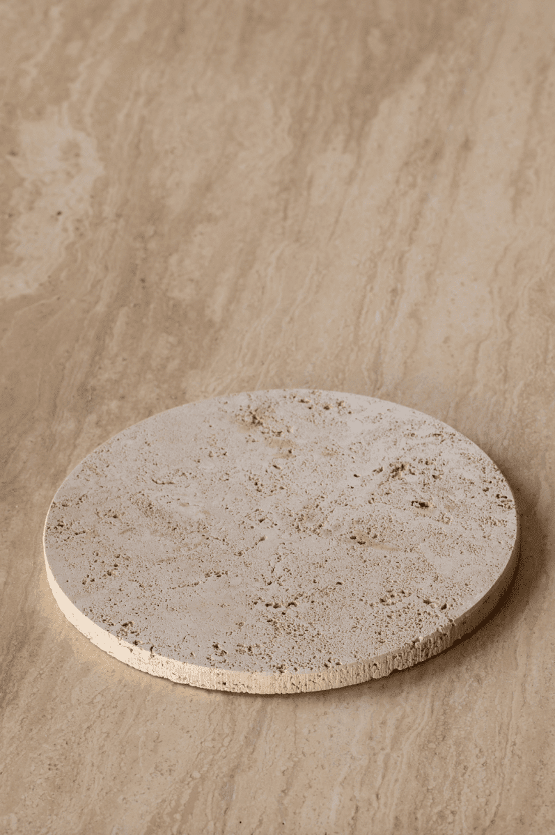 Travertine Round Tray (25 CM) Homekode 