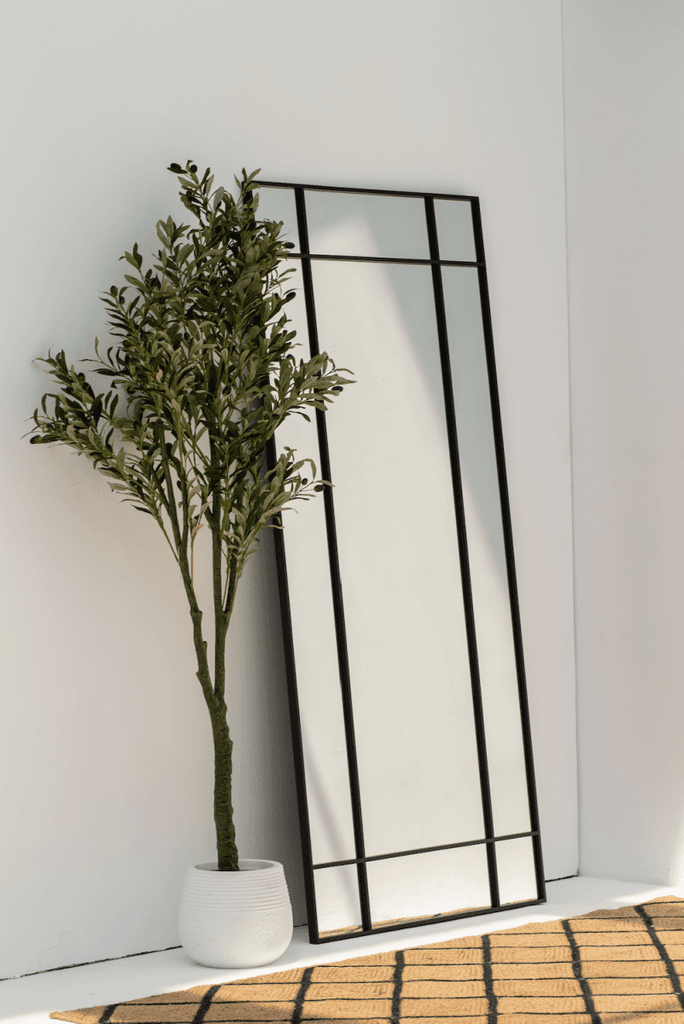 Aurelia Black Window Rectangular Mirror (2 Sizes) Mirrors Homekode 