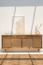 Monroe Rattan Four Doors Sideboard Homekode 