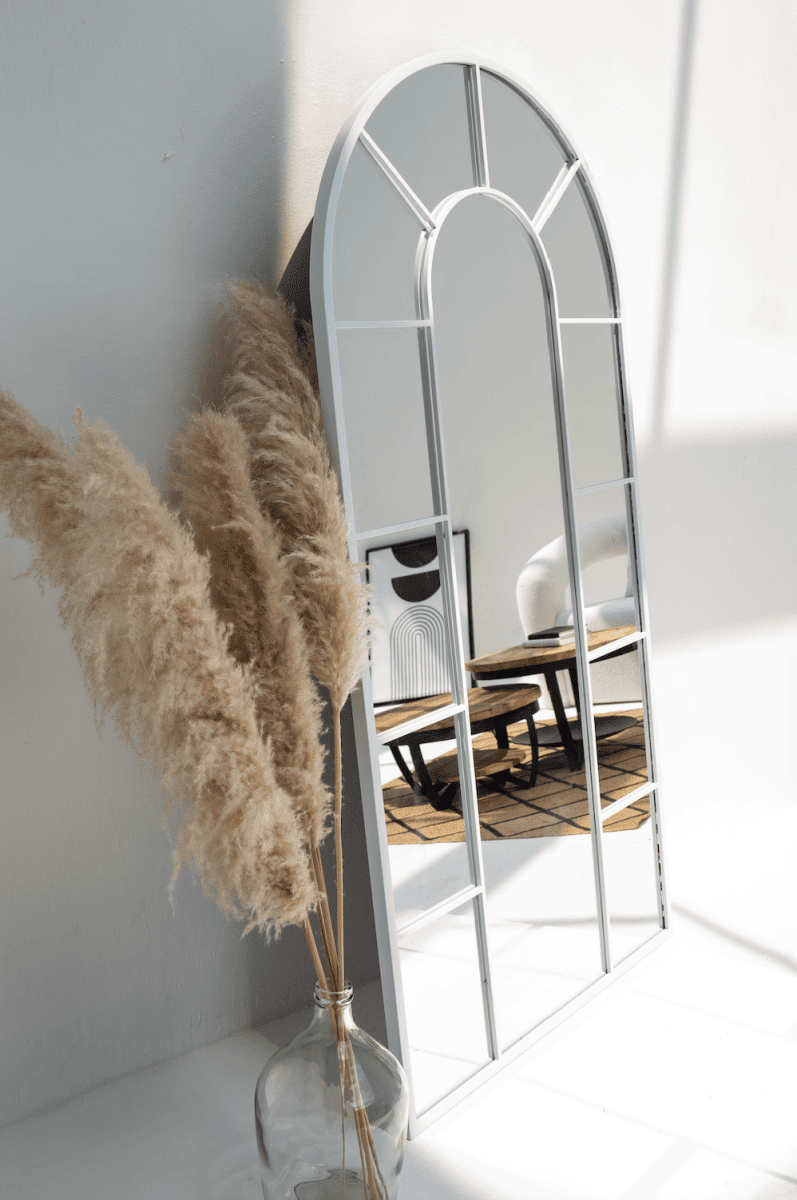 White Window Arch Mirror (2 Sizes) Mirrors Homekode 