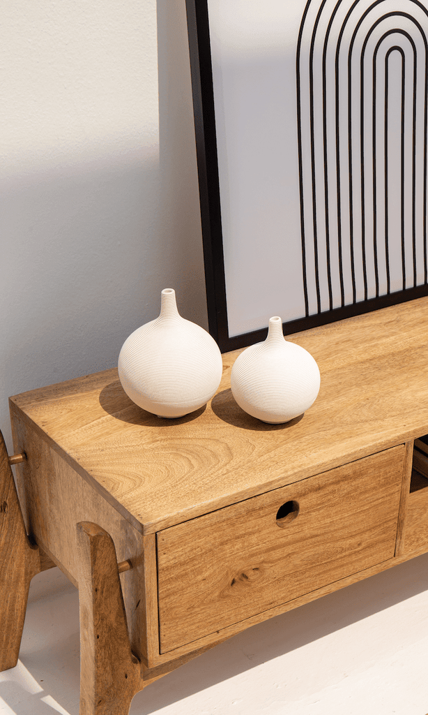 Minimalist Round Shape Ceramic Vase (3 Sizes)