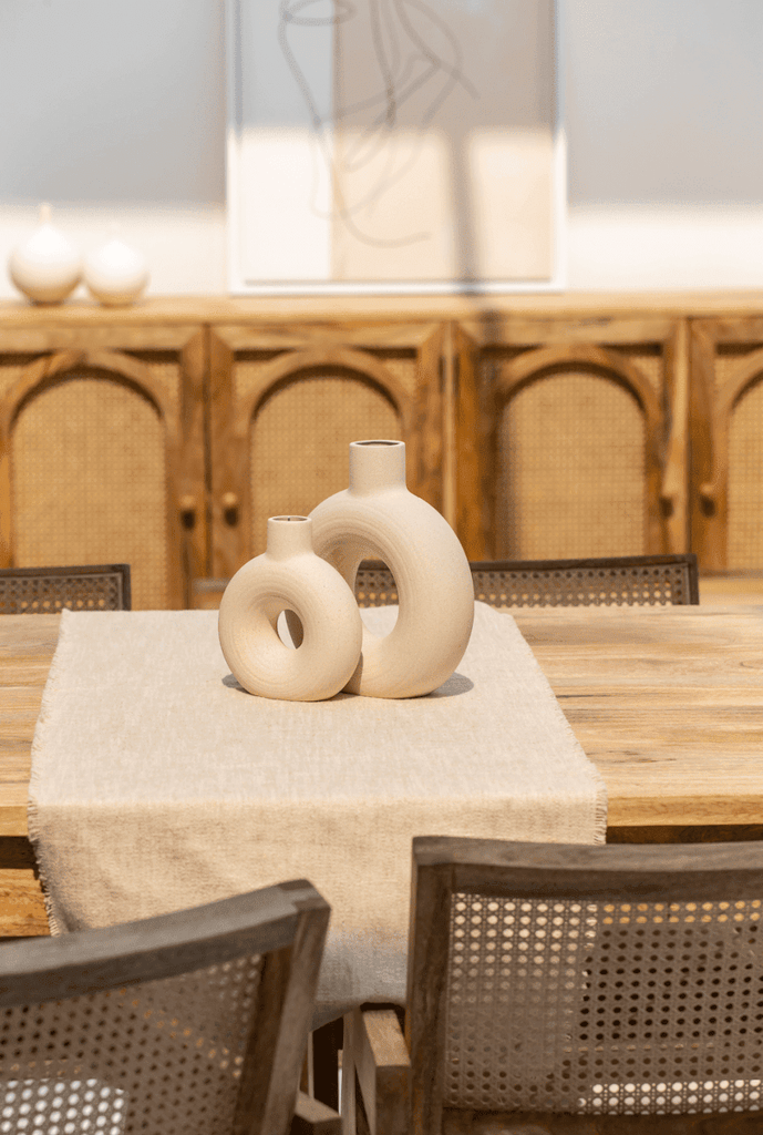 Ceramic Donut Textured Vase (Set of 2) Homekode 