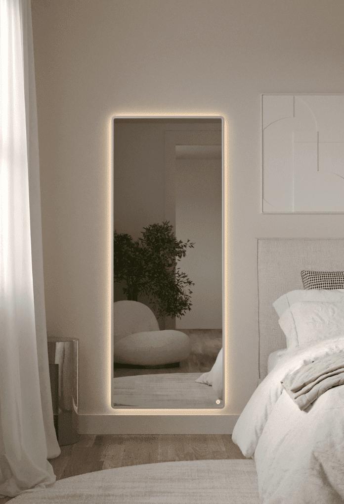 Backlit Rounded Corners Rectangular Silver Mirror (2 Sizes) Homekode 