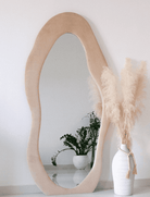 Roxana Beige Squiggly Flanneletteor Mirror (2 Sizes) Mirrors Homekode 