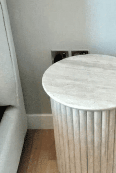 Travertine Pillar Side Table Homekode 