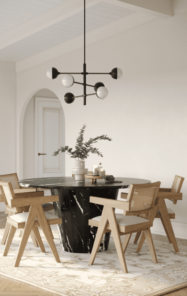 Zuri Black Marble Round Dining Table (2 Sizes) Homekode 