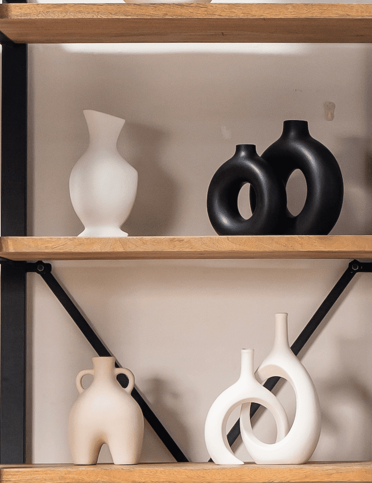Black Ceramic Donut Vase (2 Sizes)