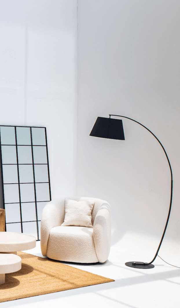 Curve Black Floor Lamp (180 CM) Homekode 