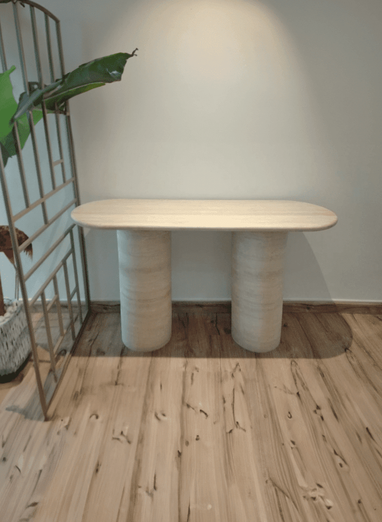 Travertine Oval Top Console Homekode 