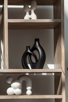 Ceramic Nordic Minimalist 2 in 1 Black Vase