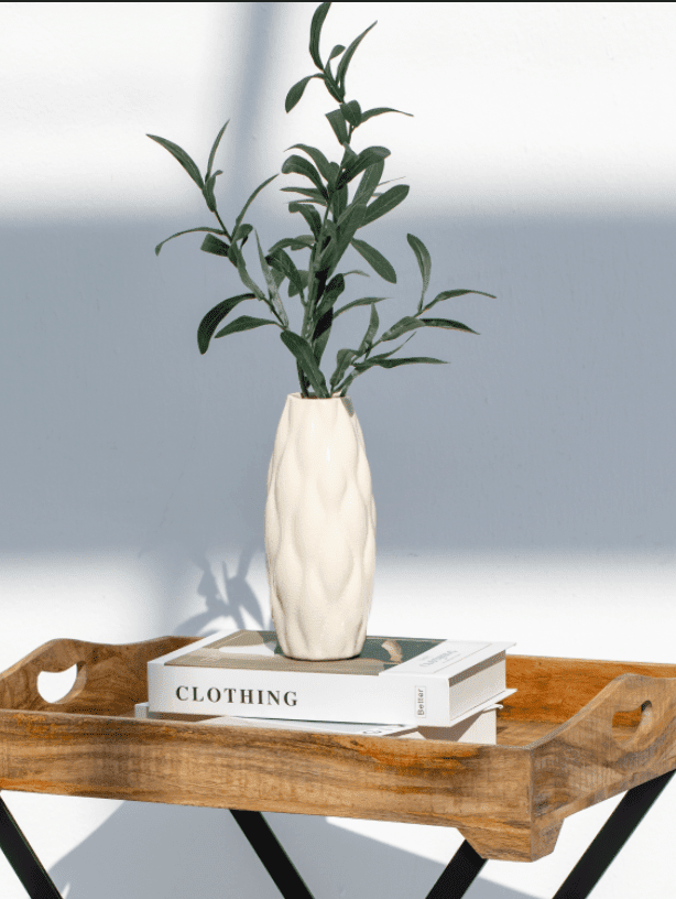 Geometric Light Beige Ceramaic Vase (2 Sizes) Homekode 