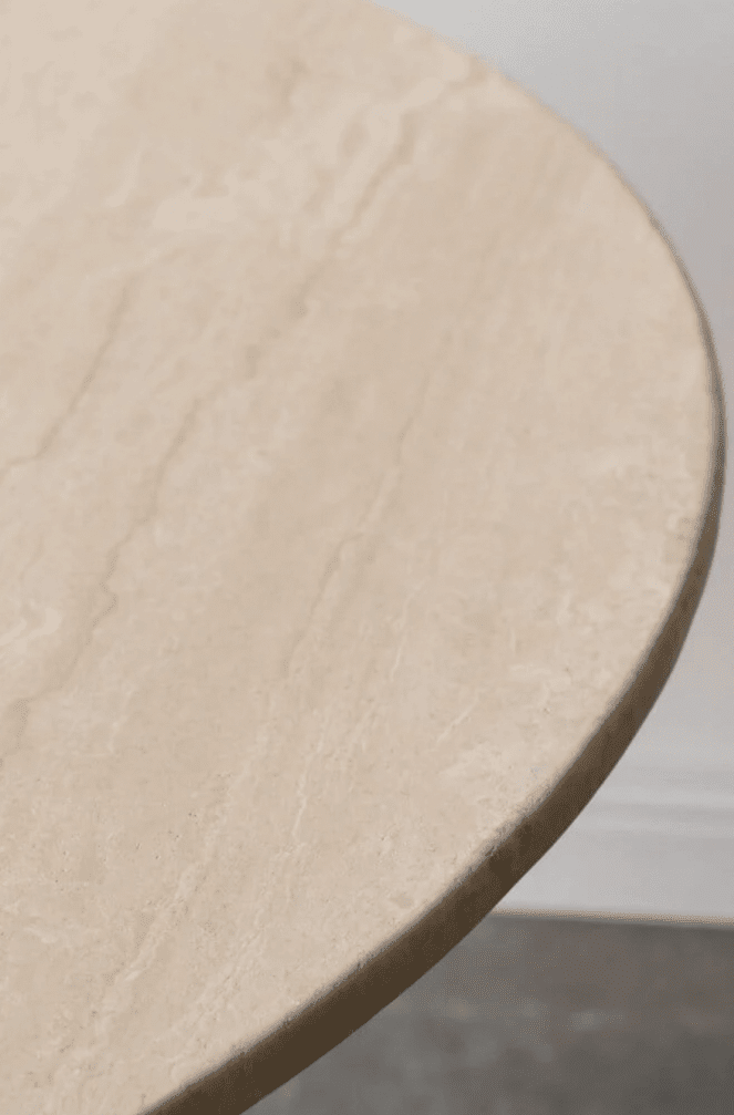 Zoey Hourglass Leg Travertine Round Dining Table (3 Sizes) 