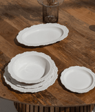 Dinnerware White Ornate Plate Set of 3 Homekode 