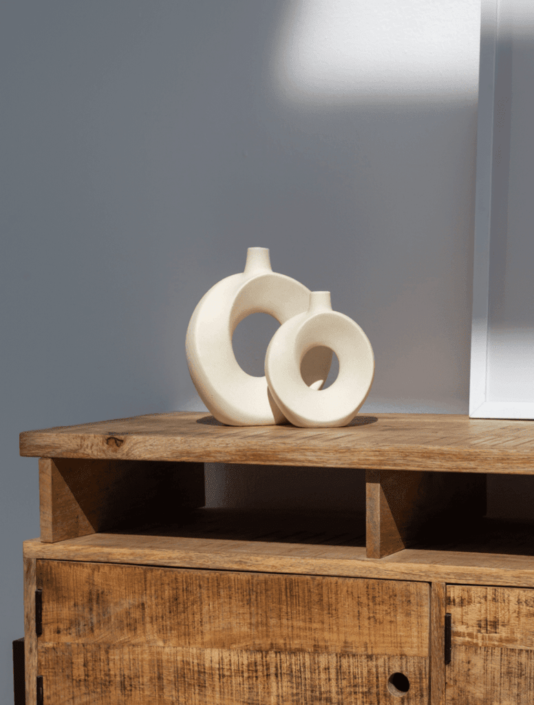 Swirly Cream Donut Ceramic Vase (3 Sizes) HAI12 