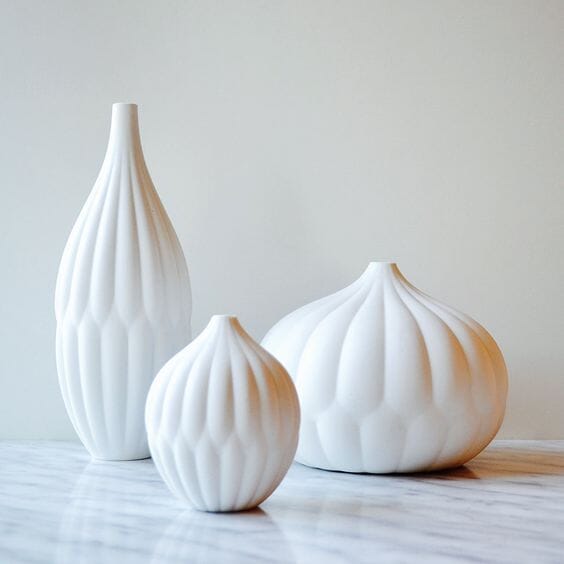 White Textured Ceramic Vase