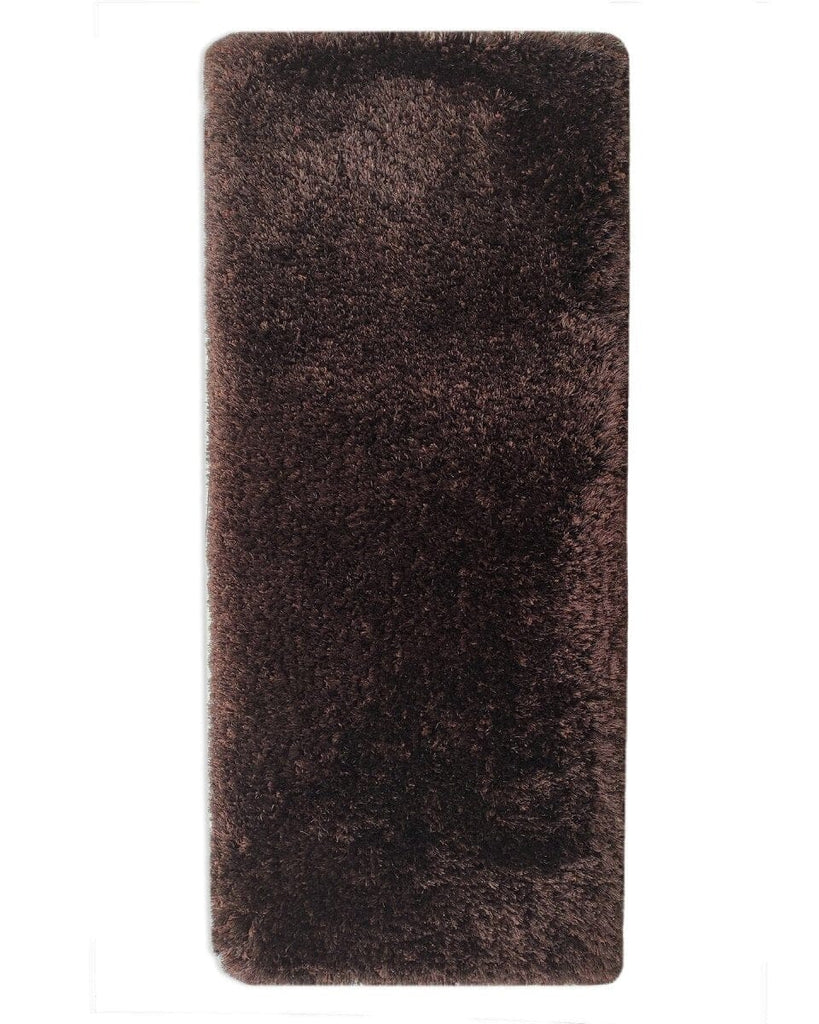 Hallway Dark brown Fluffy Shaggy Rug (2 Sizes Available) Table Tuft Shaggy Homekode 60X180 CM 