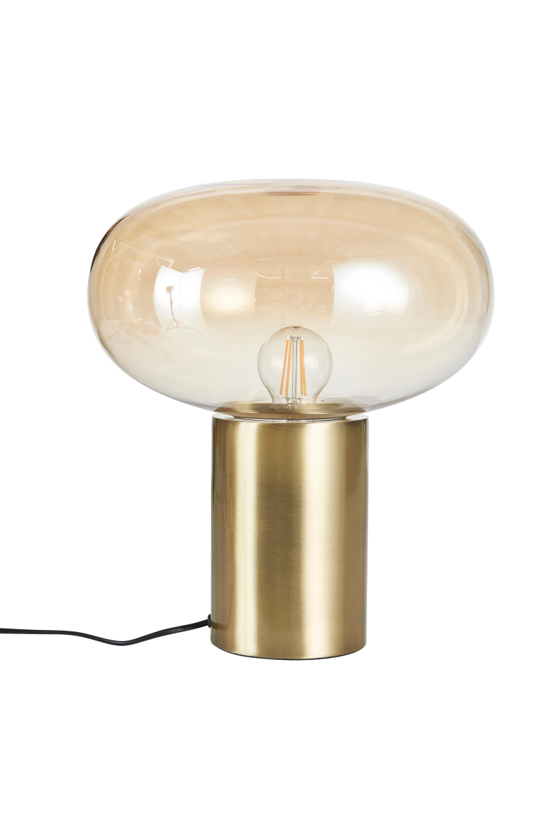 Glass Table Lamp with Golden Base Home Homekode 