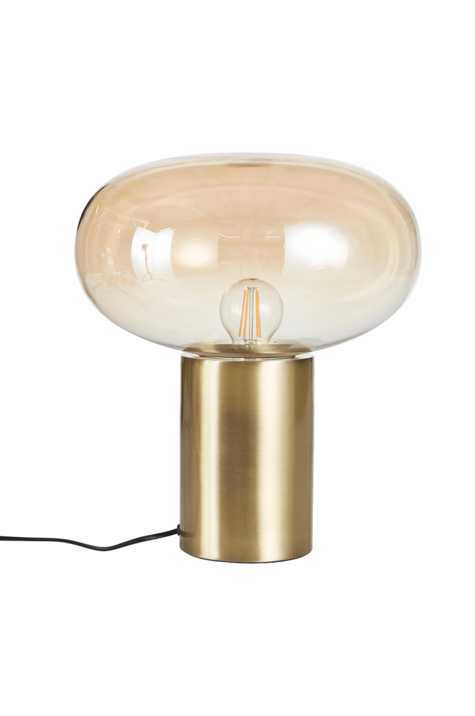 Glass Table Lamp with Golden Base Home Homekode 