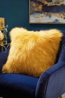 Yellow Fur Cushion (45x45 CM)