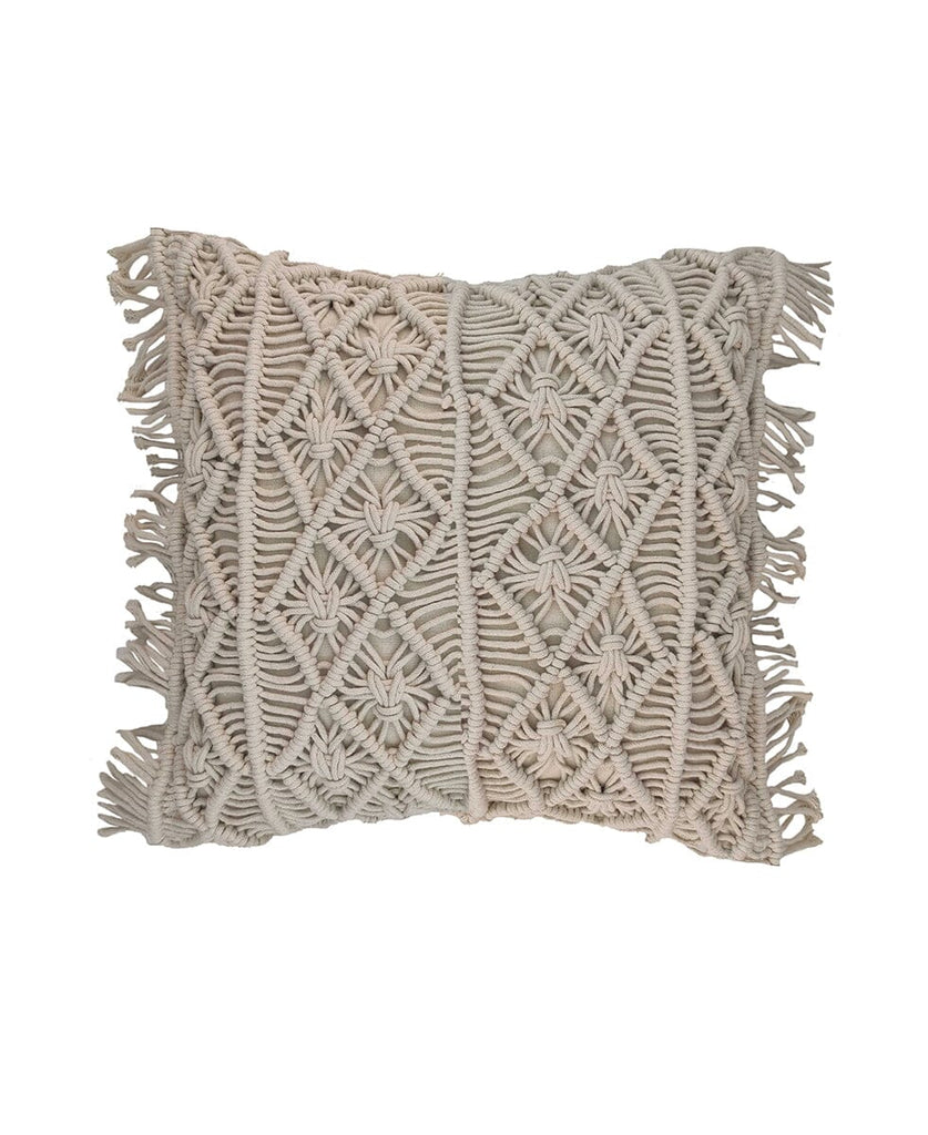 Crocheted Natural Cushion With Filler (45x45 CM)