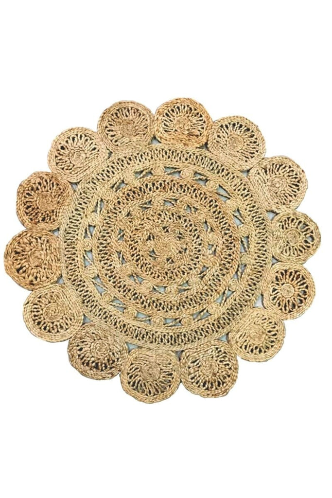 Blossom Weave - Crochet Jute Rug (2 Sizes) CROCHET JUTE RUG RAM 