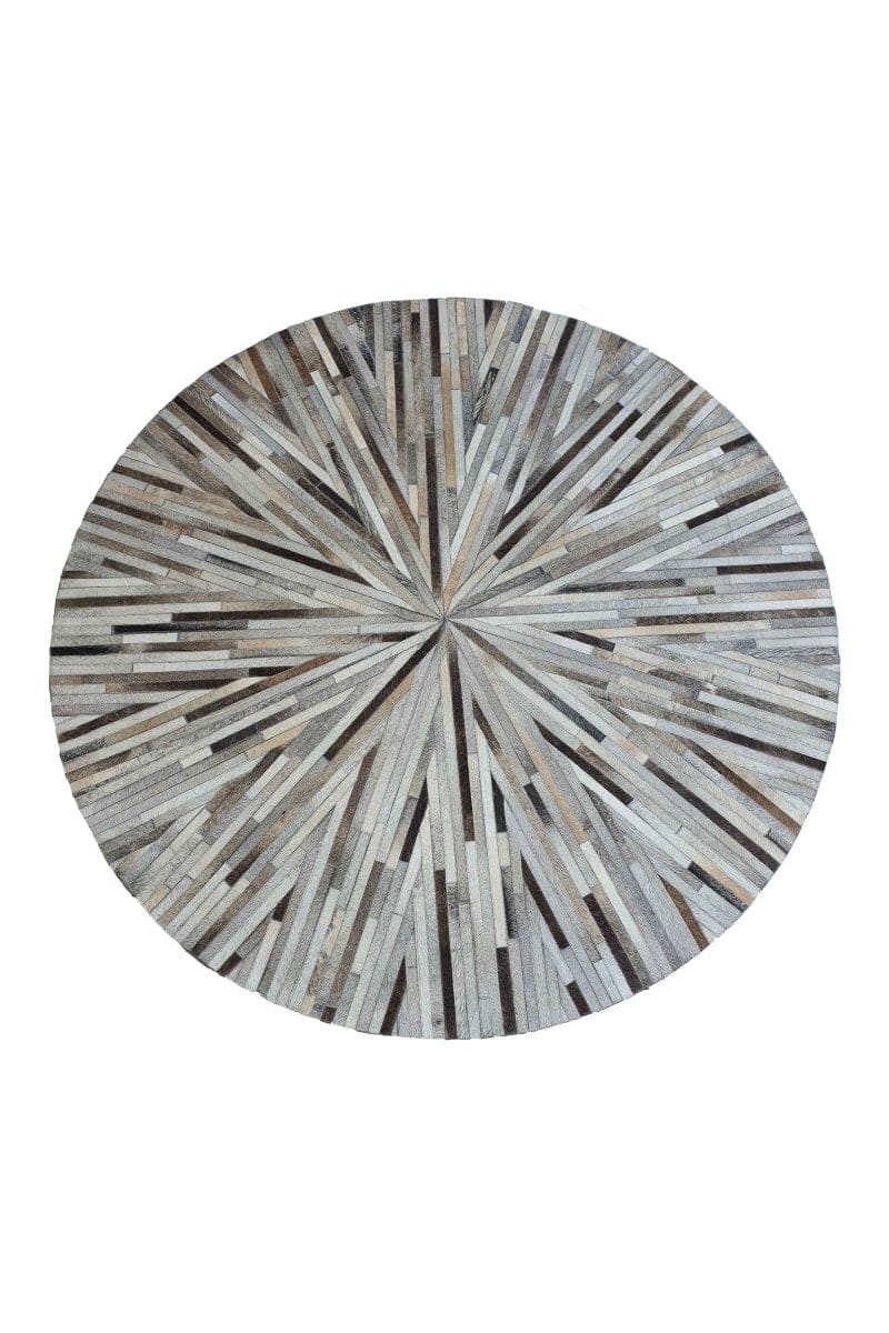 Radiant Metallica - Leather Round Rug (3 Sizes) LEATHER RUG RAM 