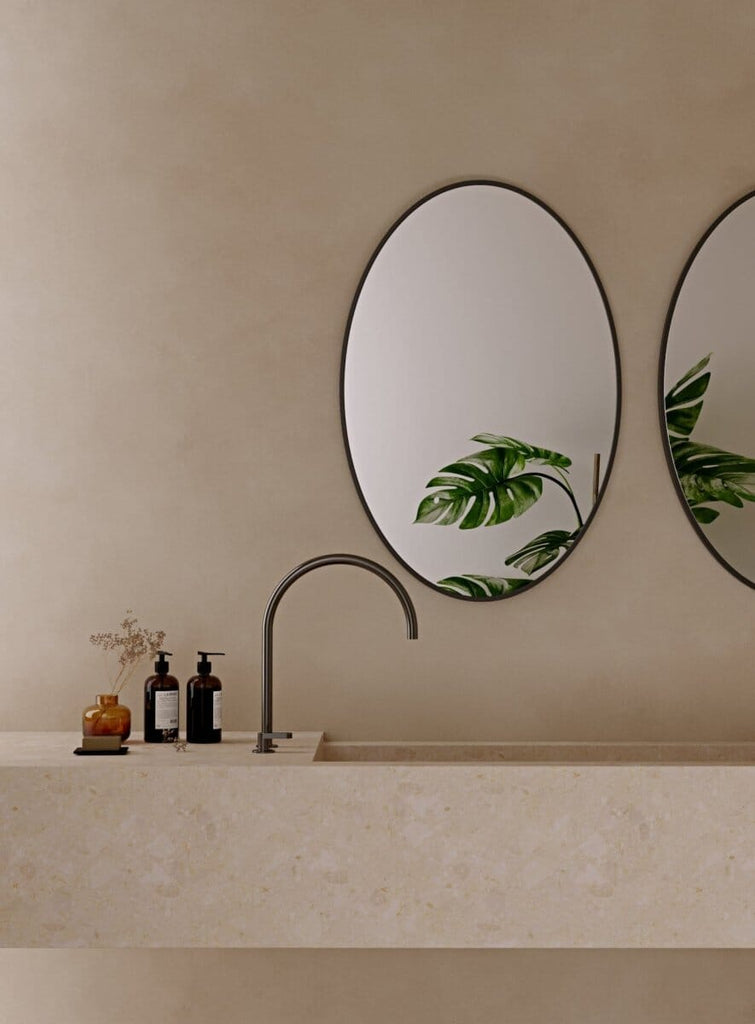 Black Oval Vanity & Hallway Wall Mirror (90x60 CM) Mirrors AME 
