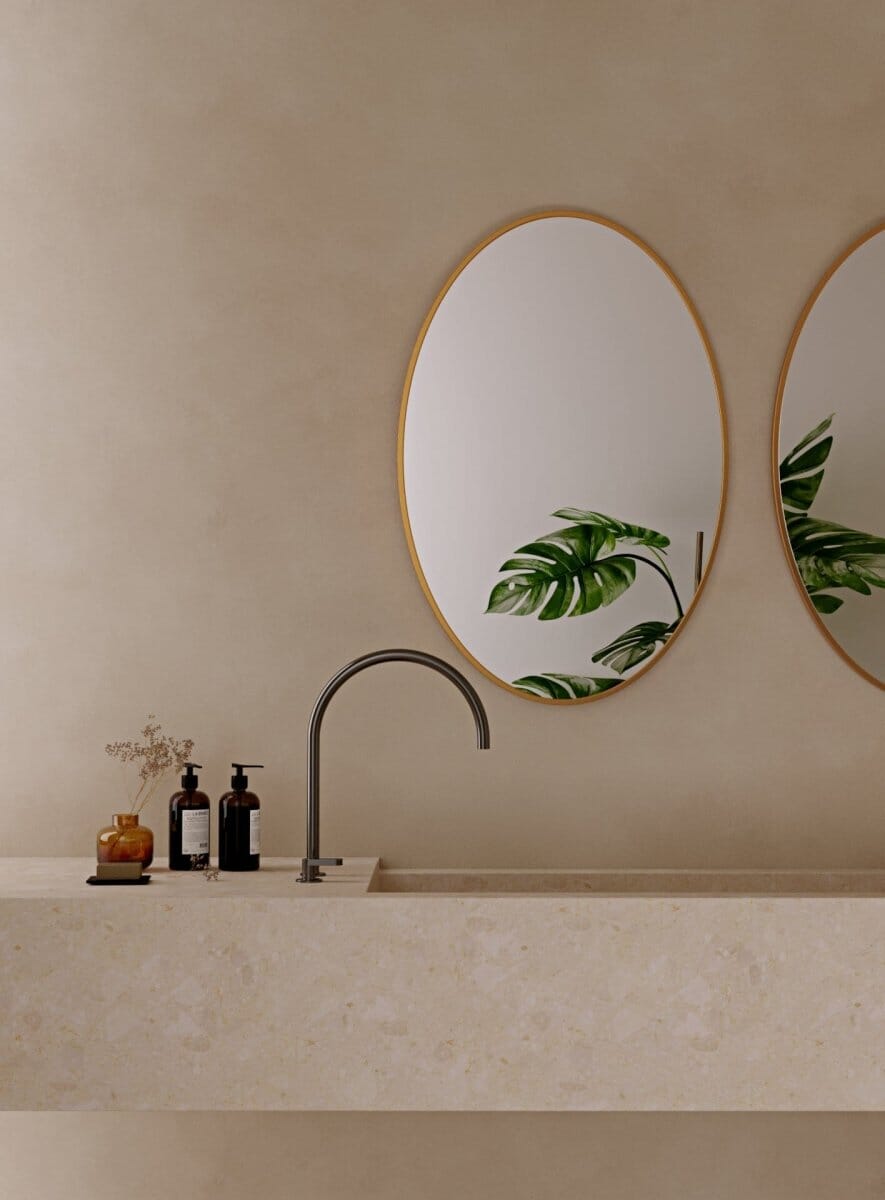 Gold Oval Shape Wall Mirror (60x90 CM) Mirrors 