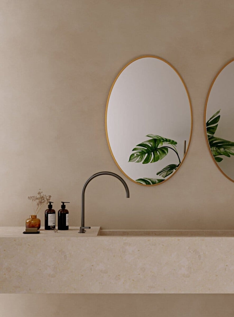 Gold Oval Shape Wall Mirror (60x90 CM) Mirrors AME 