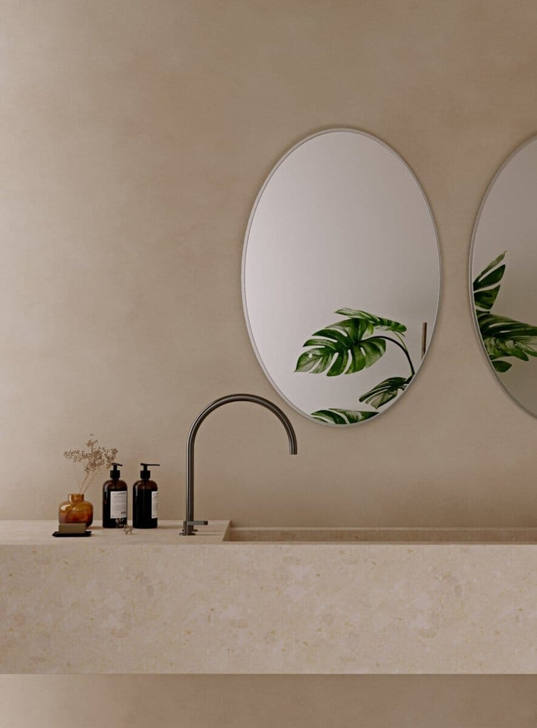 Silver Oval Vanity & Hallway Wall Mirror (90x60 CM) Mirrors AME 