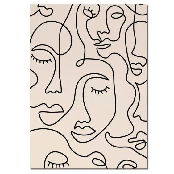 Abstract Girl Faces Wall Art Homekode 
